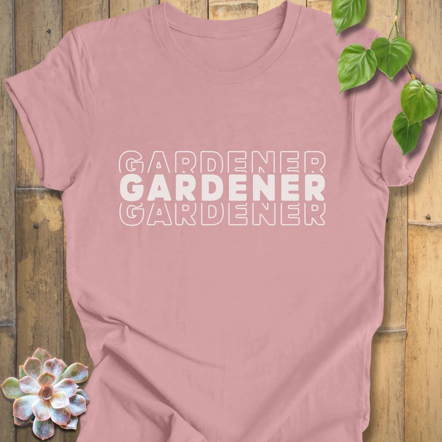 pink t-shirt for gardeners