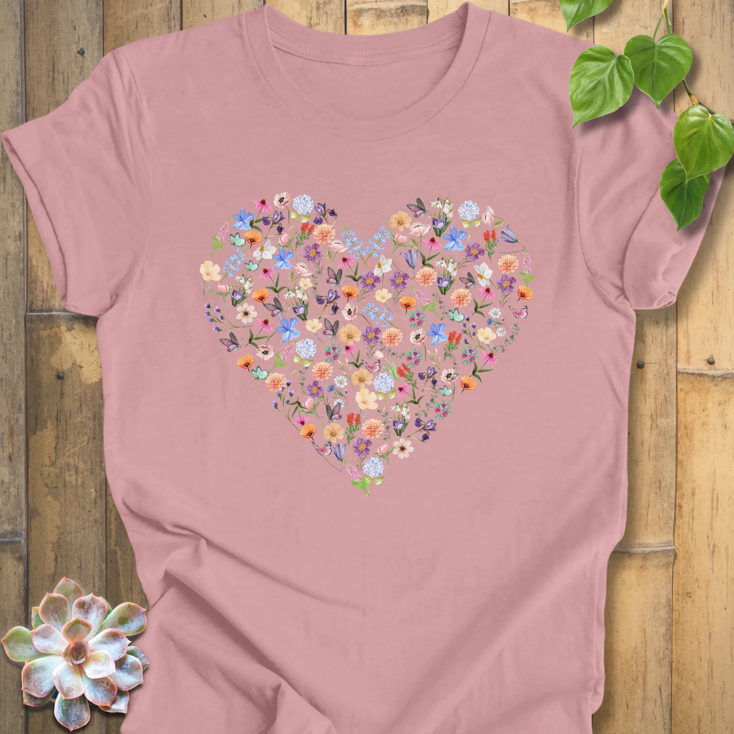 floral heart t-shirt