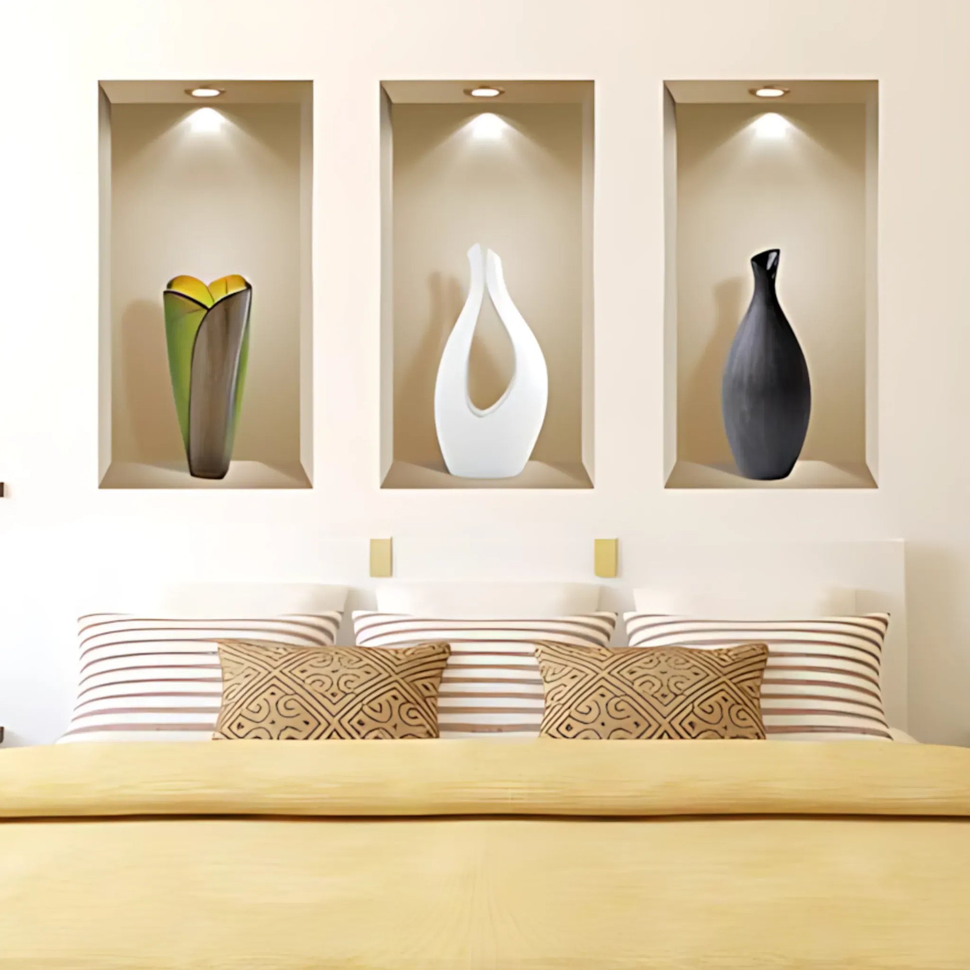 3D Vase Wall Art Decals - Set of 3 Home Decor