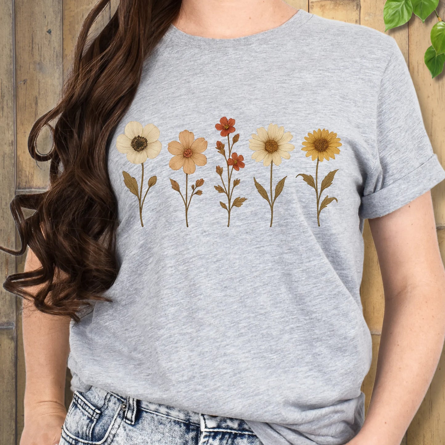 pressed flowers t-shirt