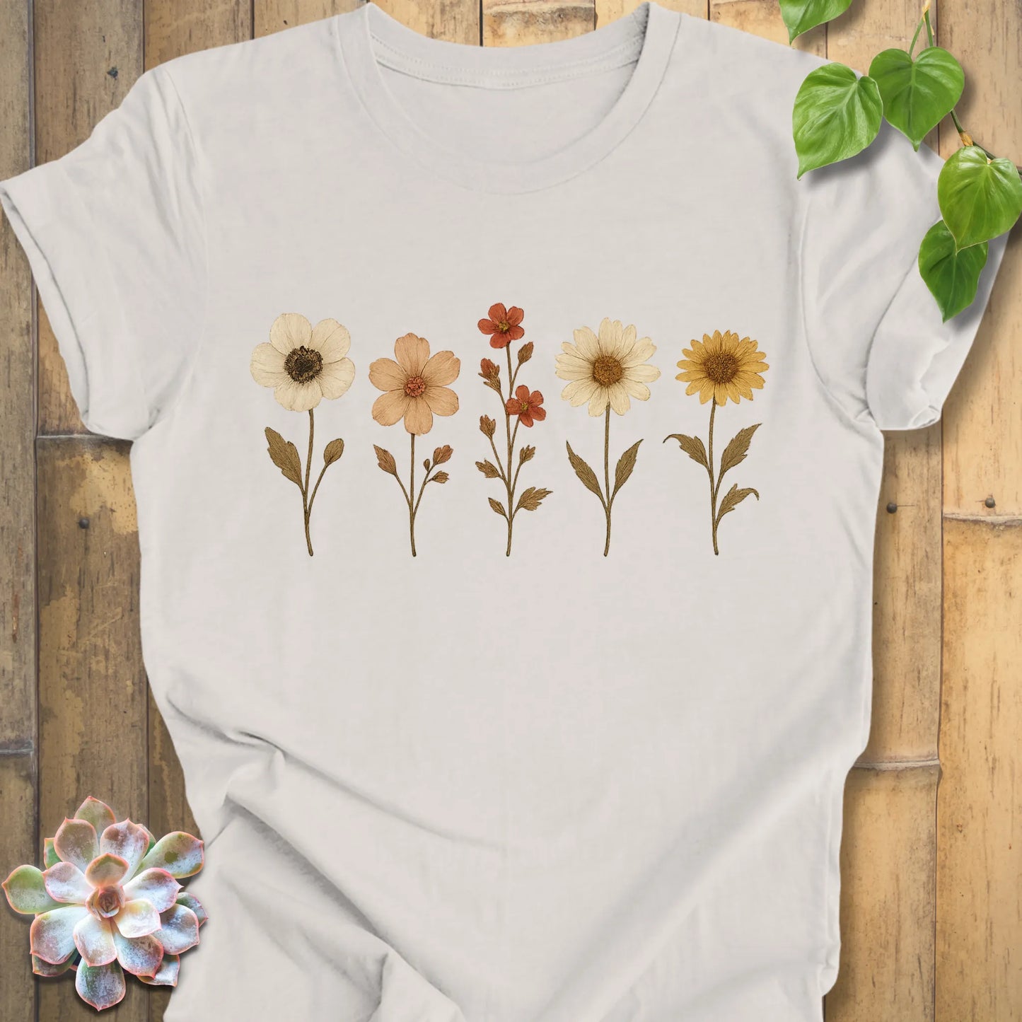 breathable cotton flower tee