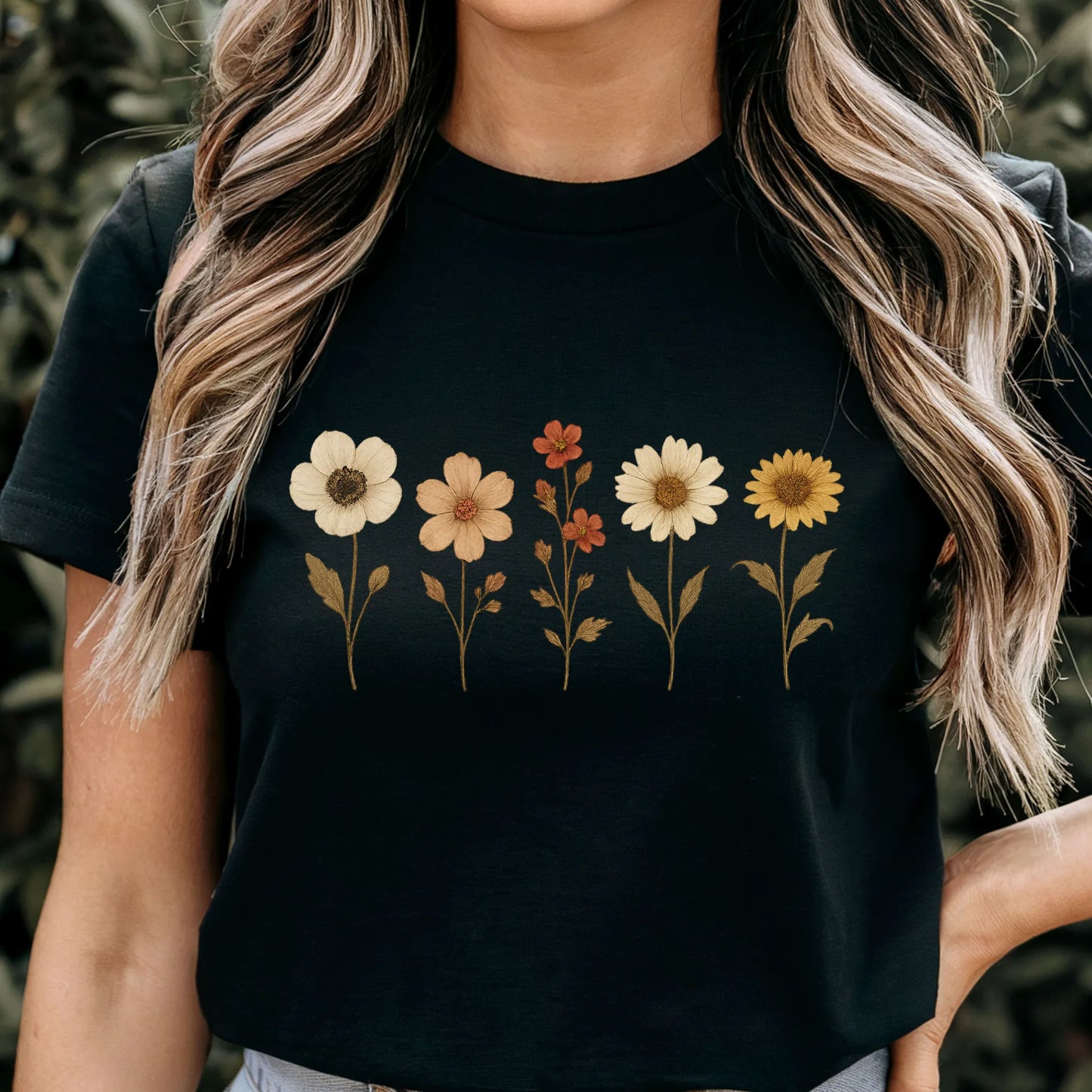 floral print cotton tee