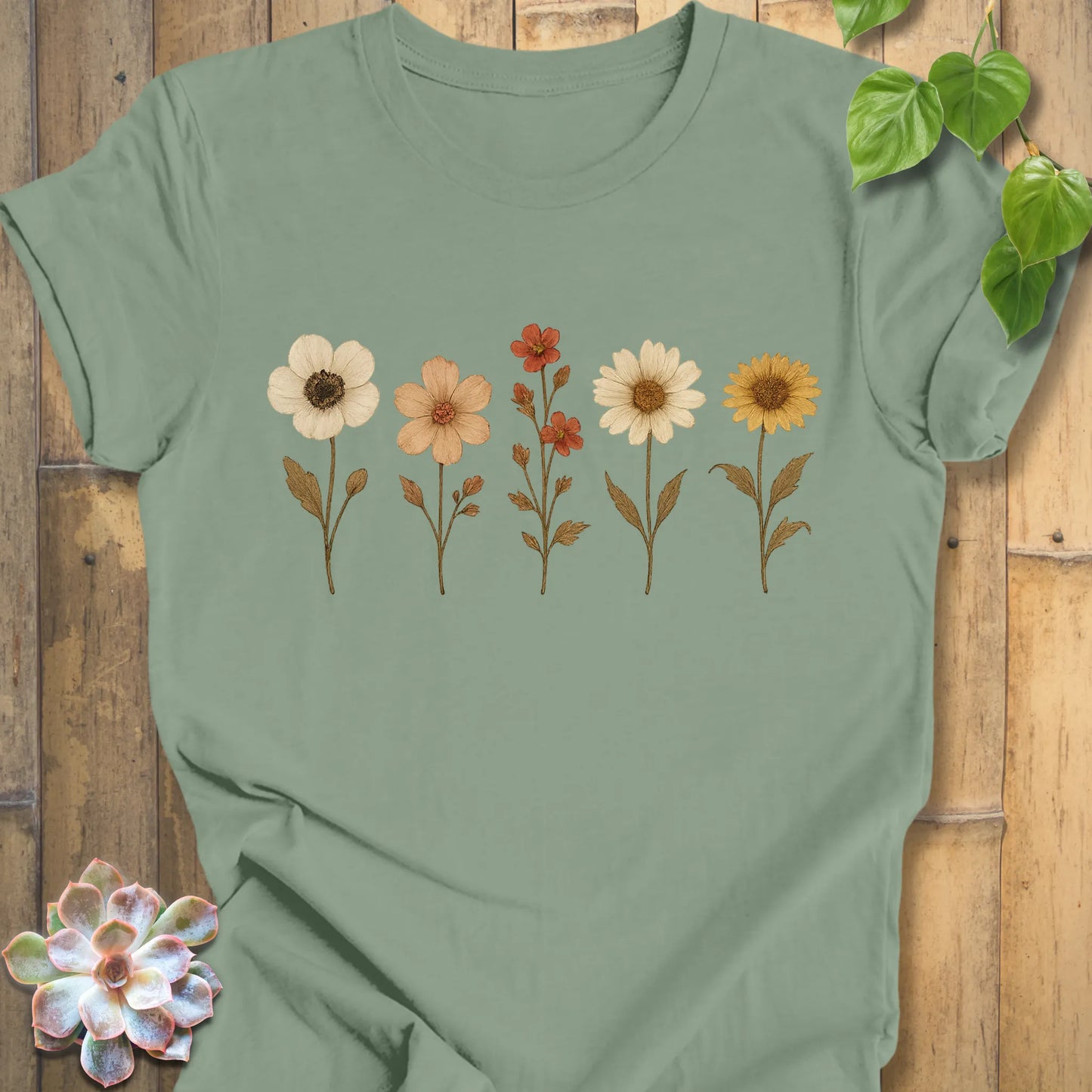 lightweight pressed flower shirt