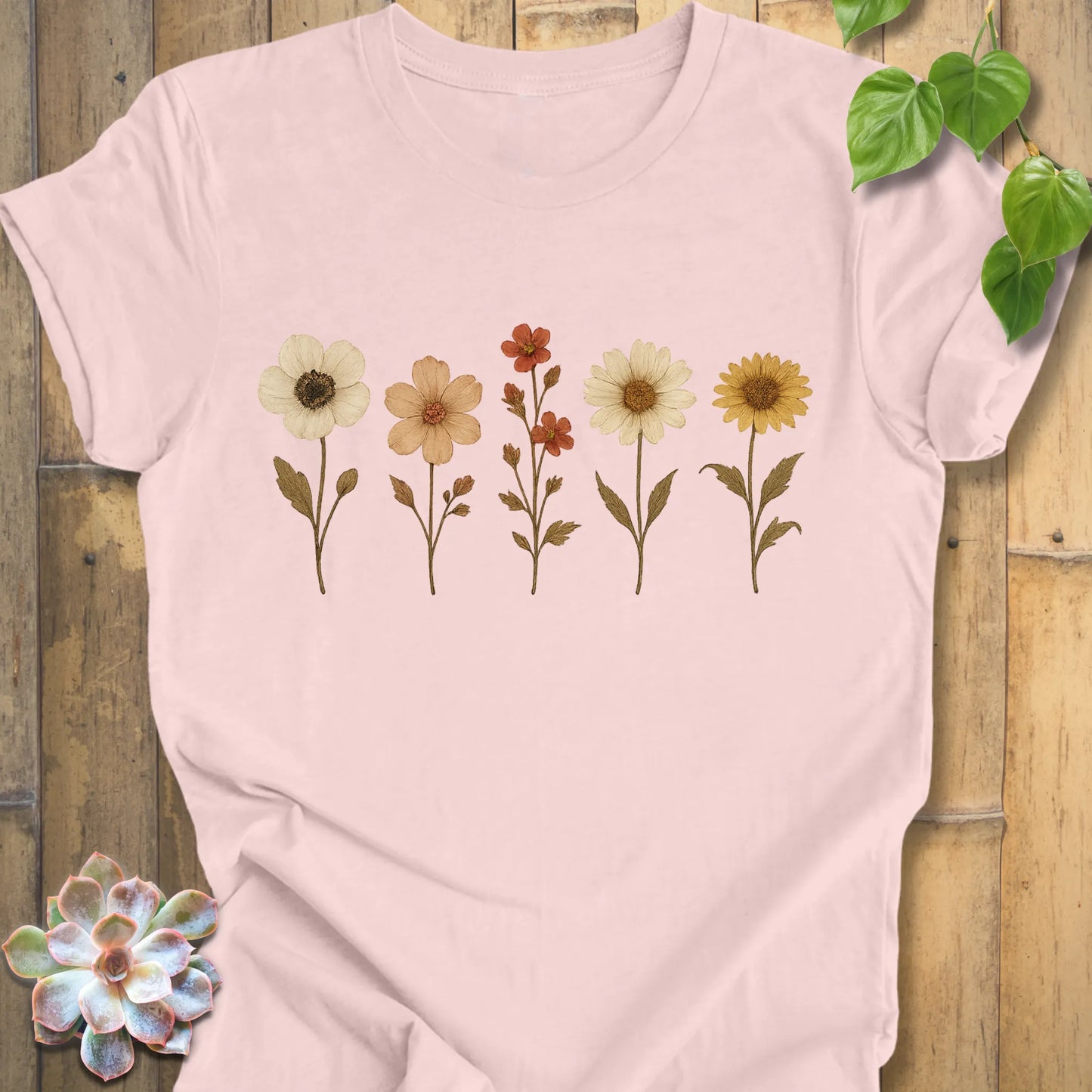 soft botanical print t-shirt