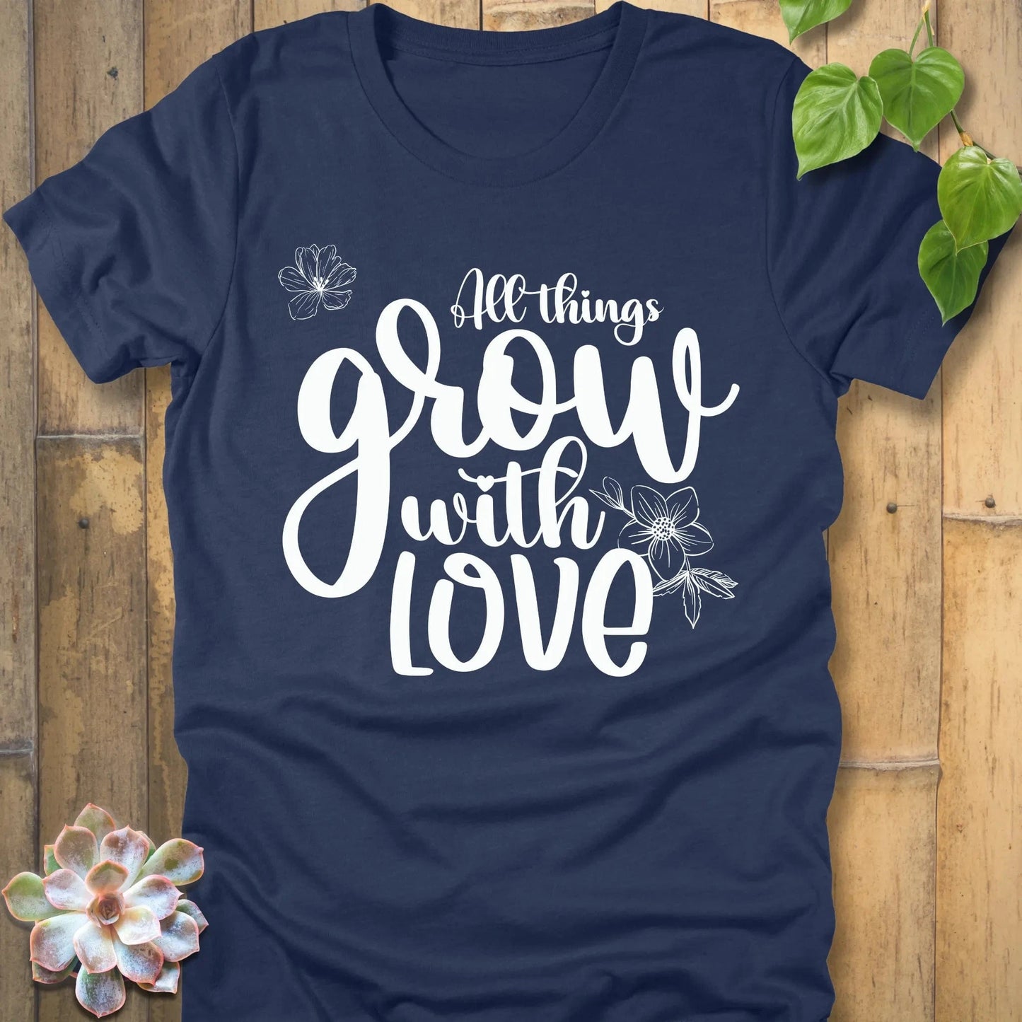 Heather Navy / S All Things Grow with Love - T-Shirt T-Shirt