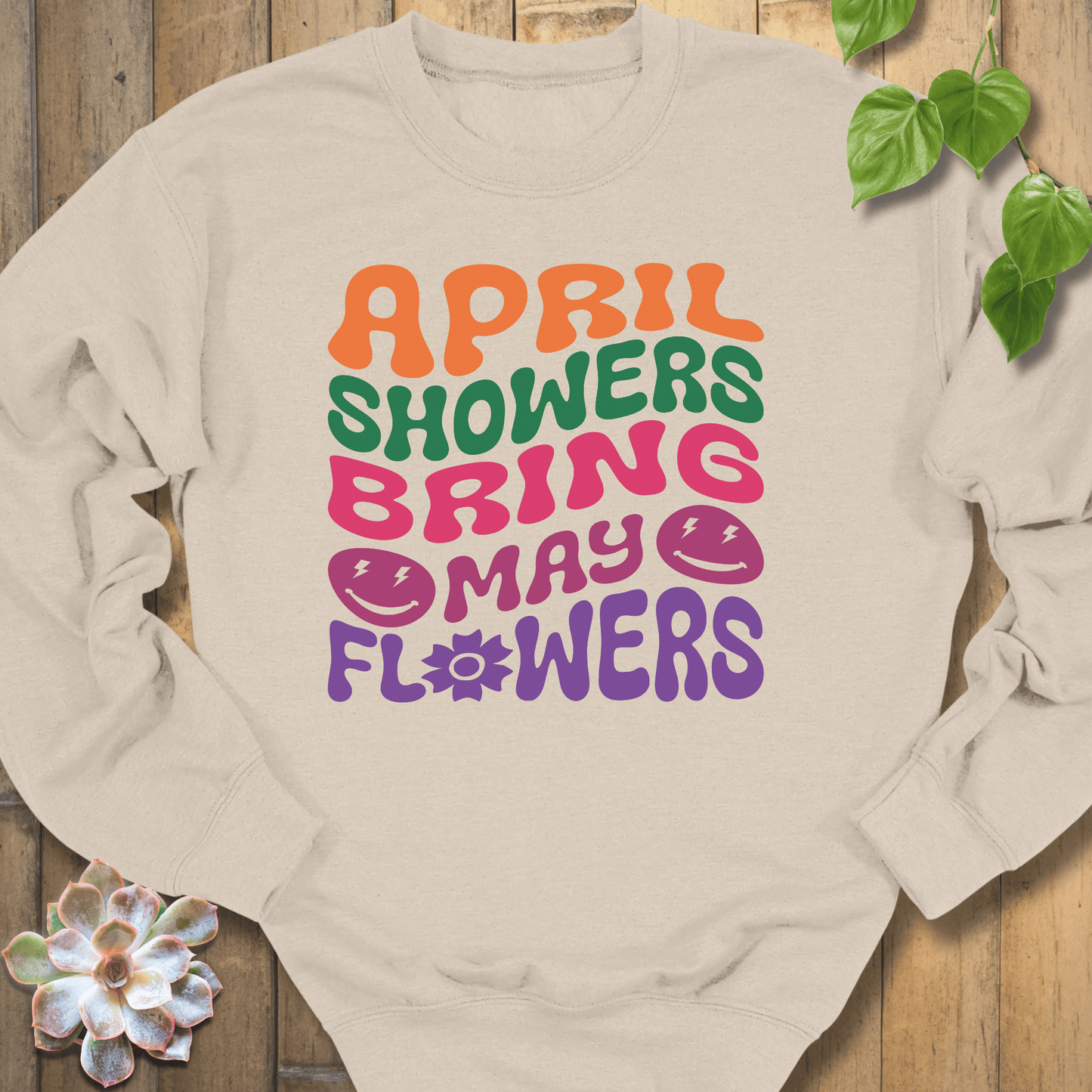 Sand / S April Showers Sweatshirt Sweatshirt