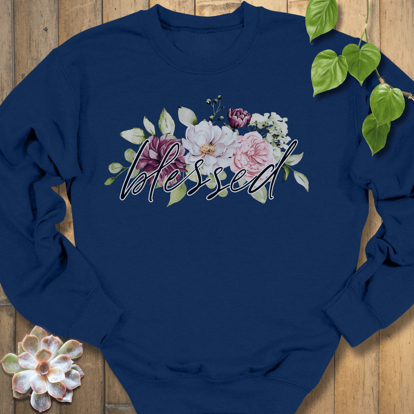 Navy / S Blessed Sweatshirt Sweatshirt