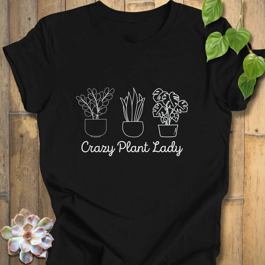 Black / XS Crazy Plant Lady T-Shirt T-Shirt