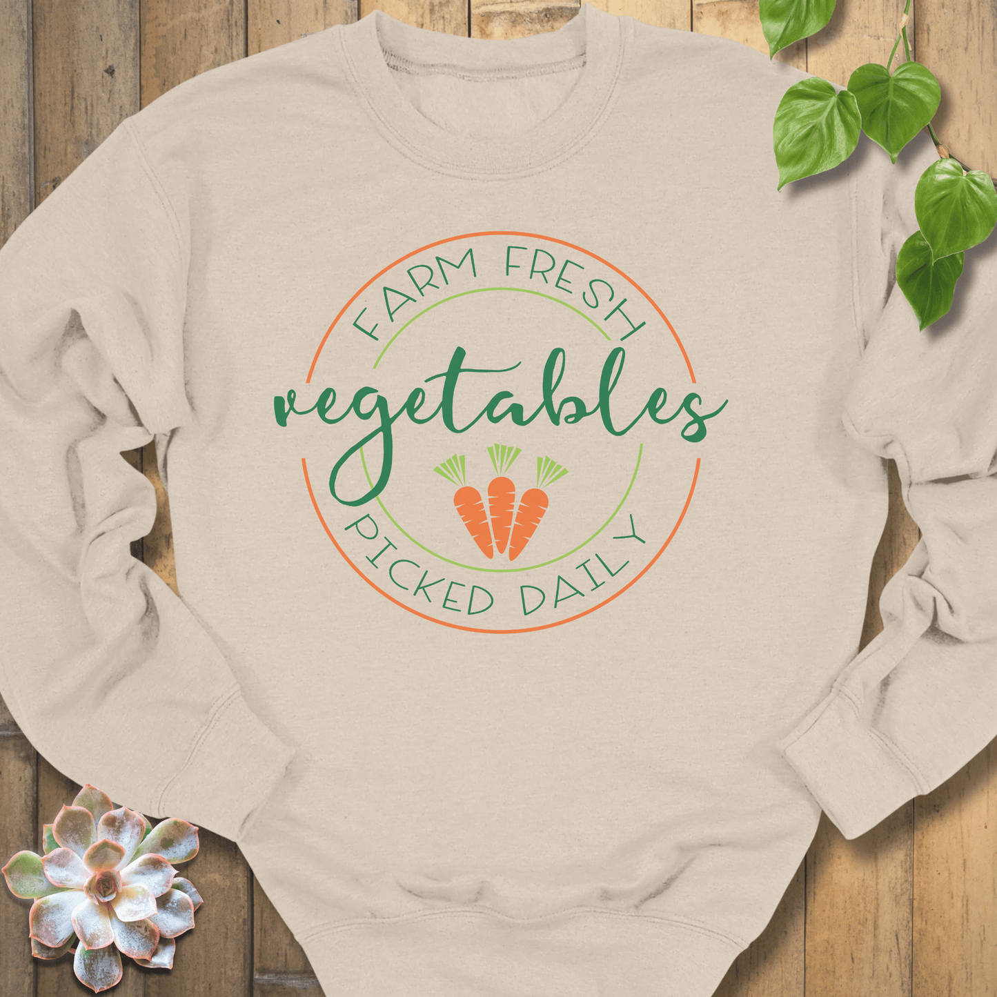 Sand / S Farm Fresh Vegetables Sweatshirt Sweatshirt