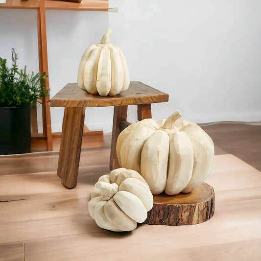 Small Farmhouse Pumpkin Trio Decor Set Home Decor