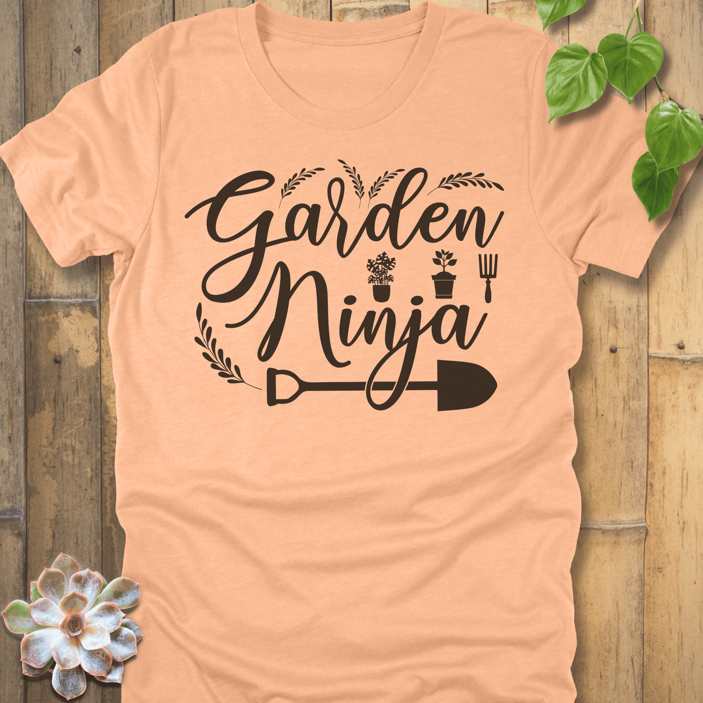 Heather Peach / S Garden Ninja T-Shirt T-Shirt