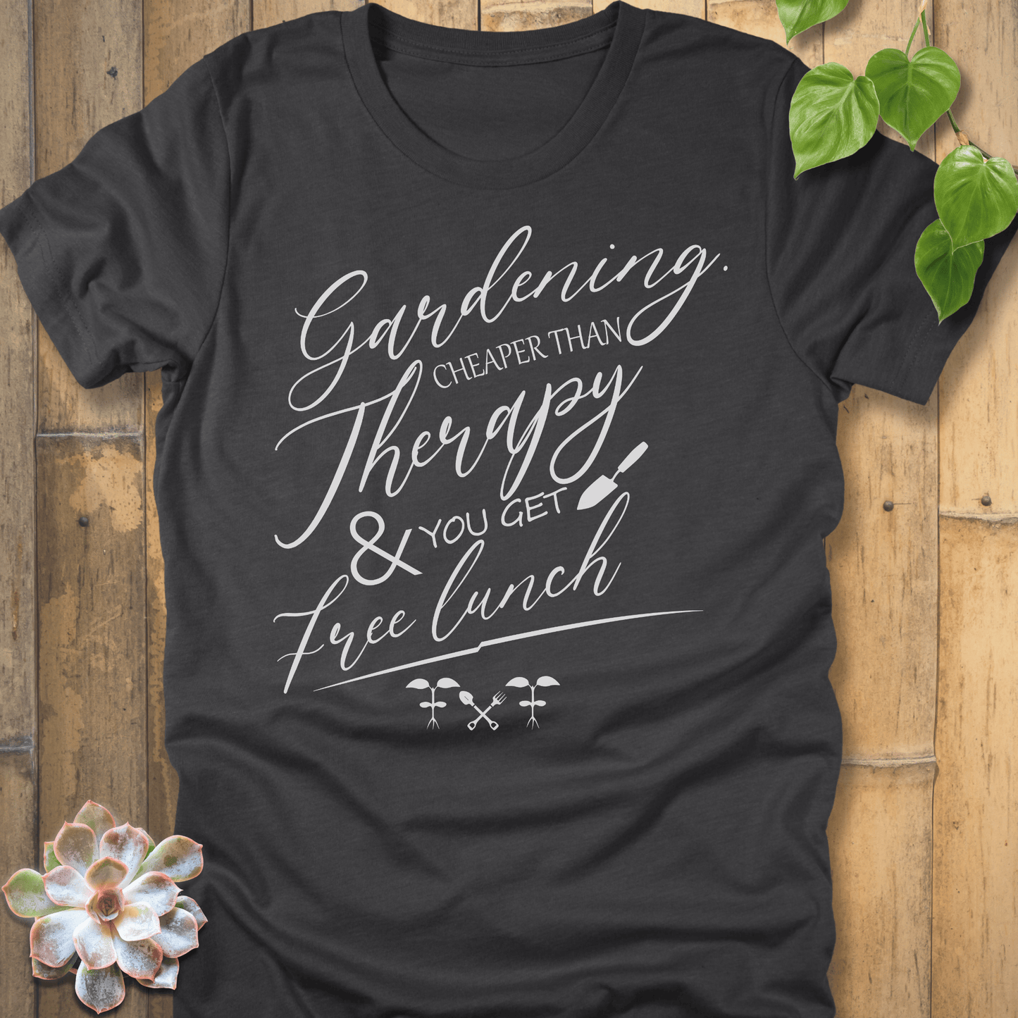 Dark Grey Heather / S Gardening Cheater Than Therapy T-Shirt T-Shirt