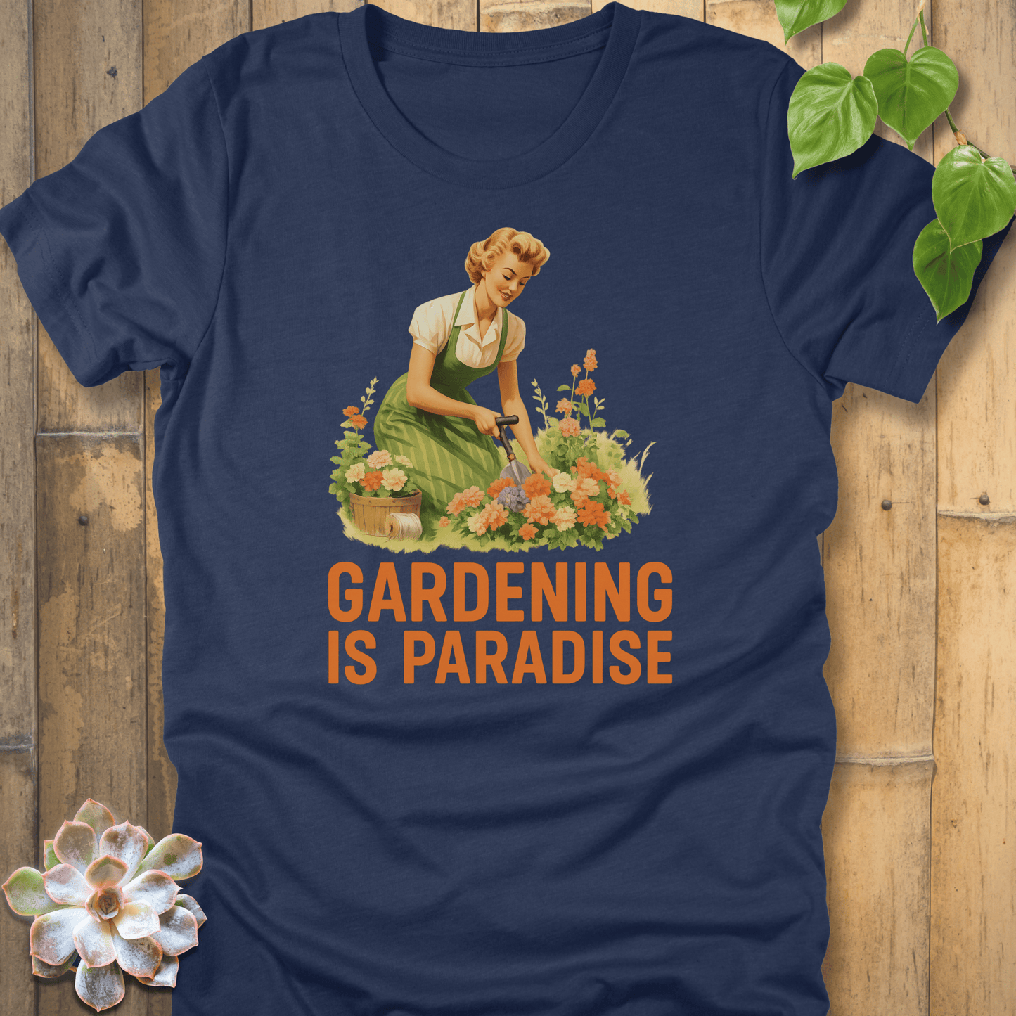 Heather Navy / S Gardening Is Paradise T-Shirt T-Shirt