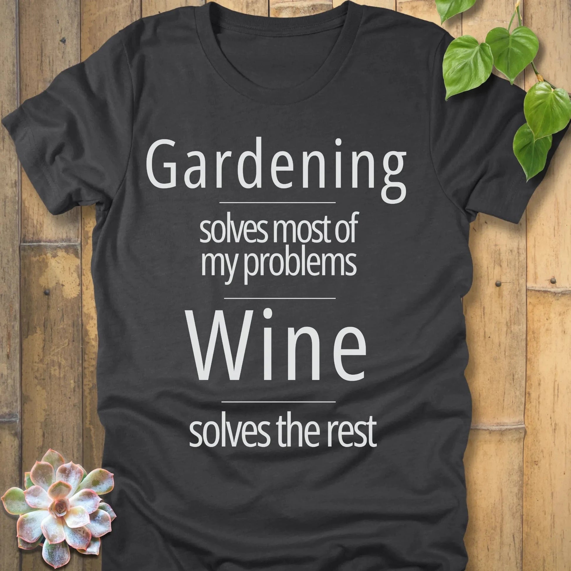 Dark Grey Heather / S Gardening Solves Problems - T-Shirt T-Shirt