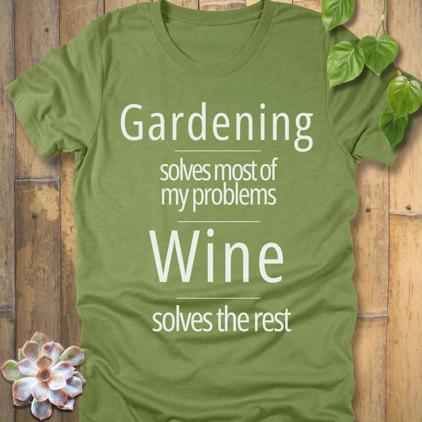 Heather Green / S Gardening Solves Problems - T-Shirt T-Shirt