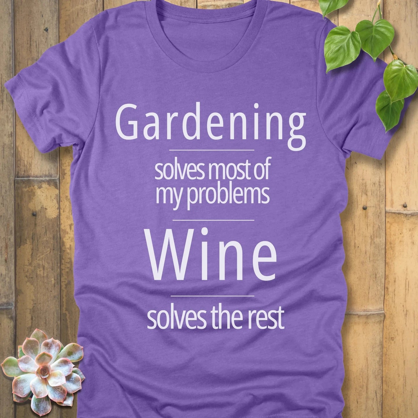 Heather Team Purple / S Gardening Solves Problems - T-Shirt T-Shirt