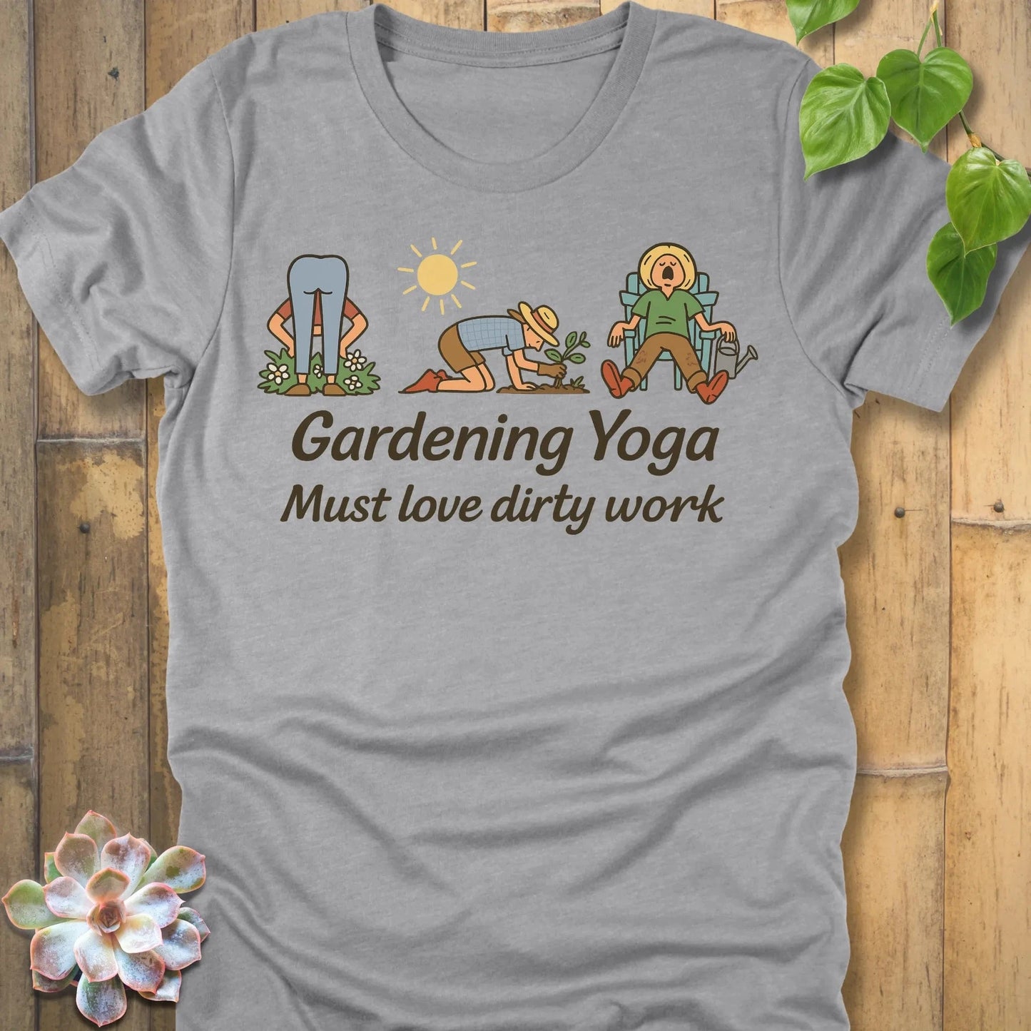 Athletic Heather / S Gardening Yoga T-Shirt T-Shirt