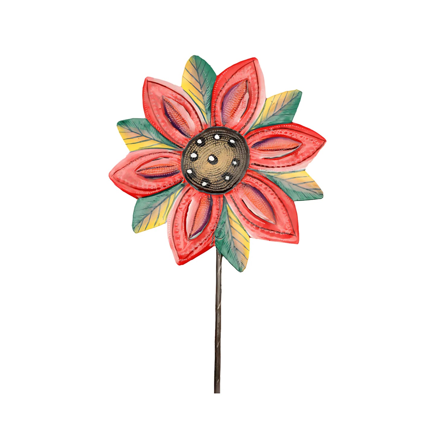 Painted / 1 Handcrafted Recycled Metal Flower Stake Flower Stake