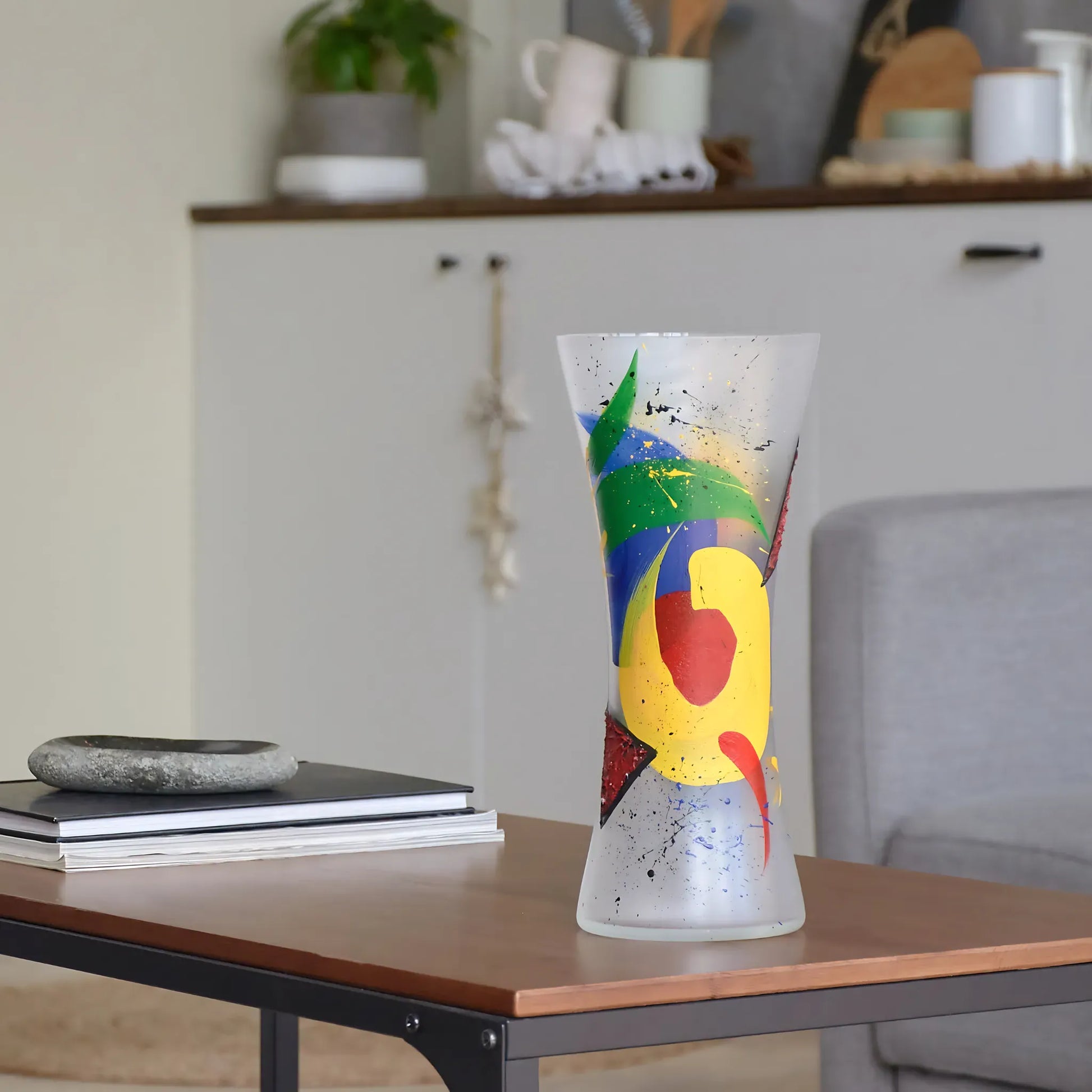 Medium / Multicolor / 300 Handpainted Glass Vase Home Decor
