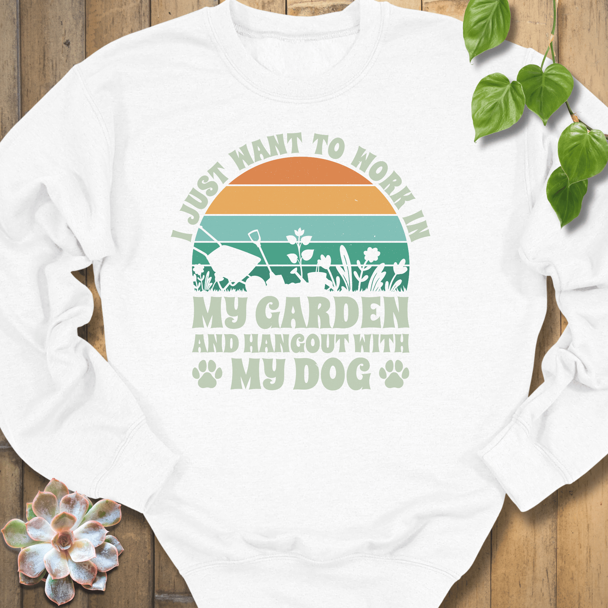 White / S Hang out with my Dog Sweatshirt Sweatshirt