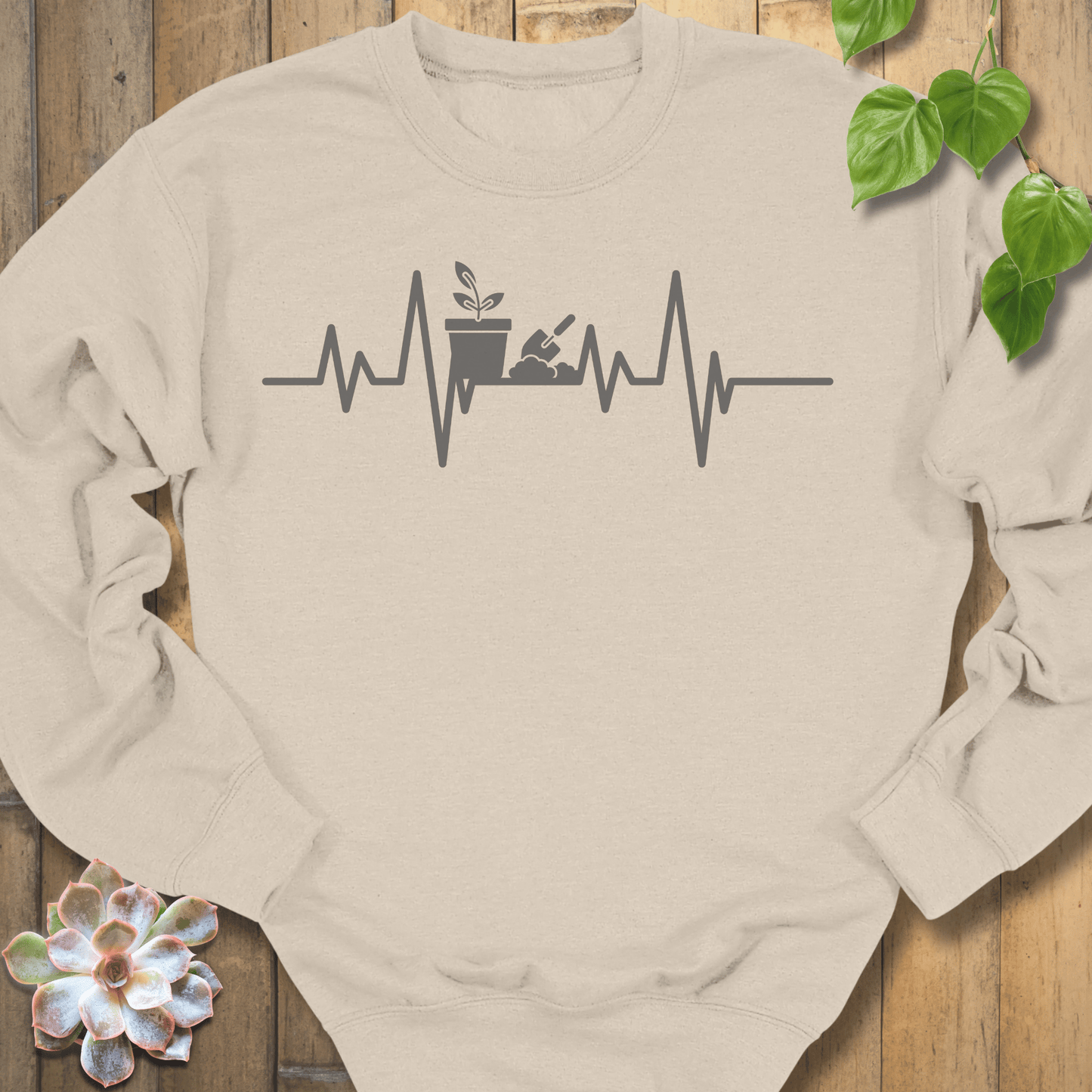 Sand / S Heartbeat Plant Sweatshirt Sweatshirt