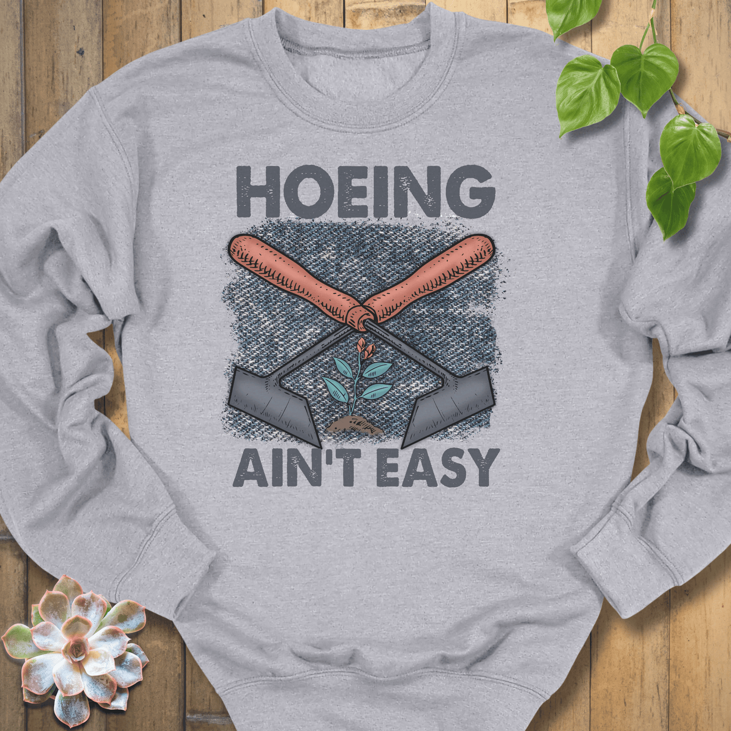 Sport Grey / S Hoeing Ain't Easy Sweatshirt Sweatshirt