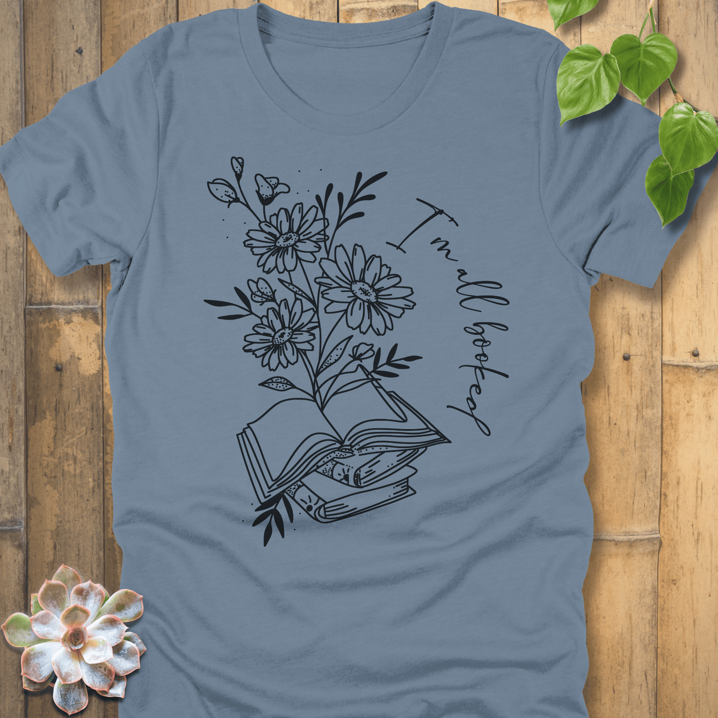 Steel Blue / S I'm All Booked T-Shirt T-Shirt