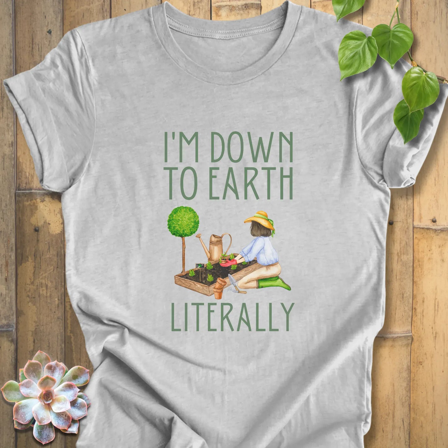 Athletic Heather / XS I’m Down to Earth Literally - T-Shirt T-Shirt