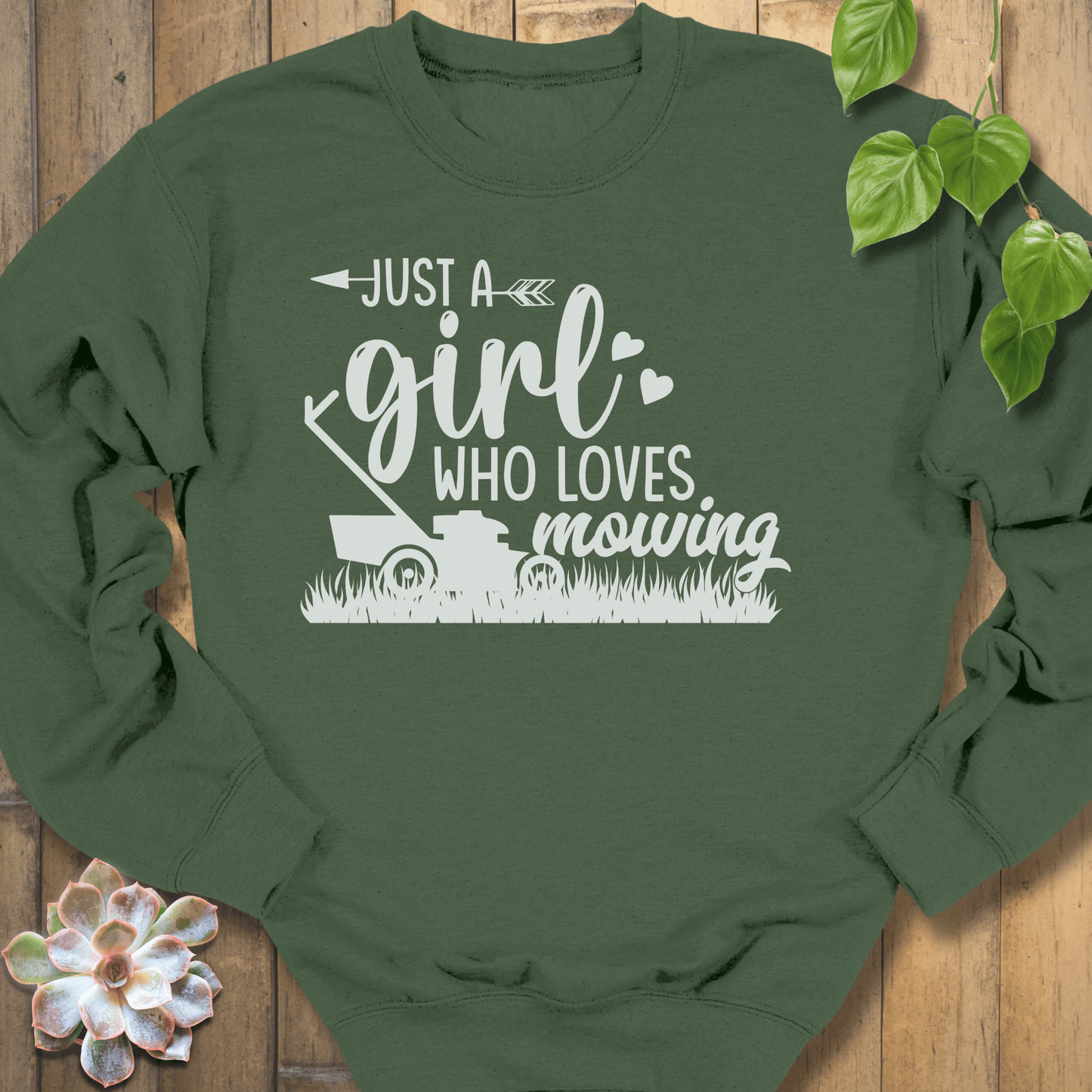 Military Green / S Just A Girl Sweatshirt Sweatshirt