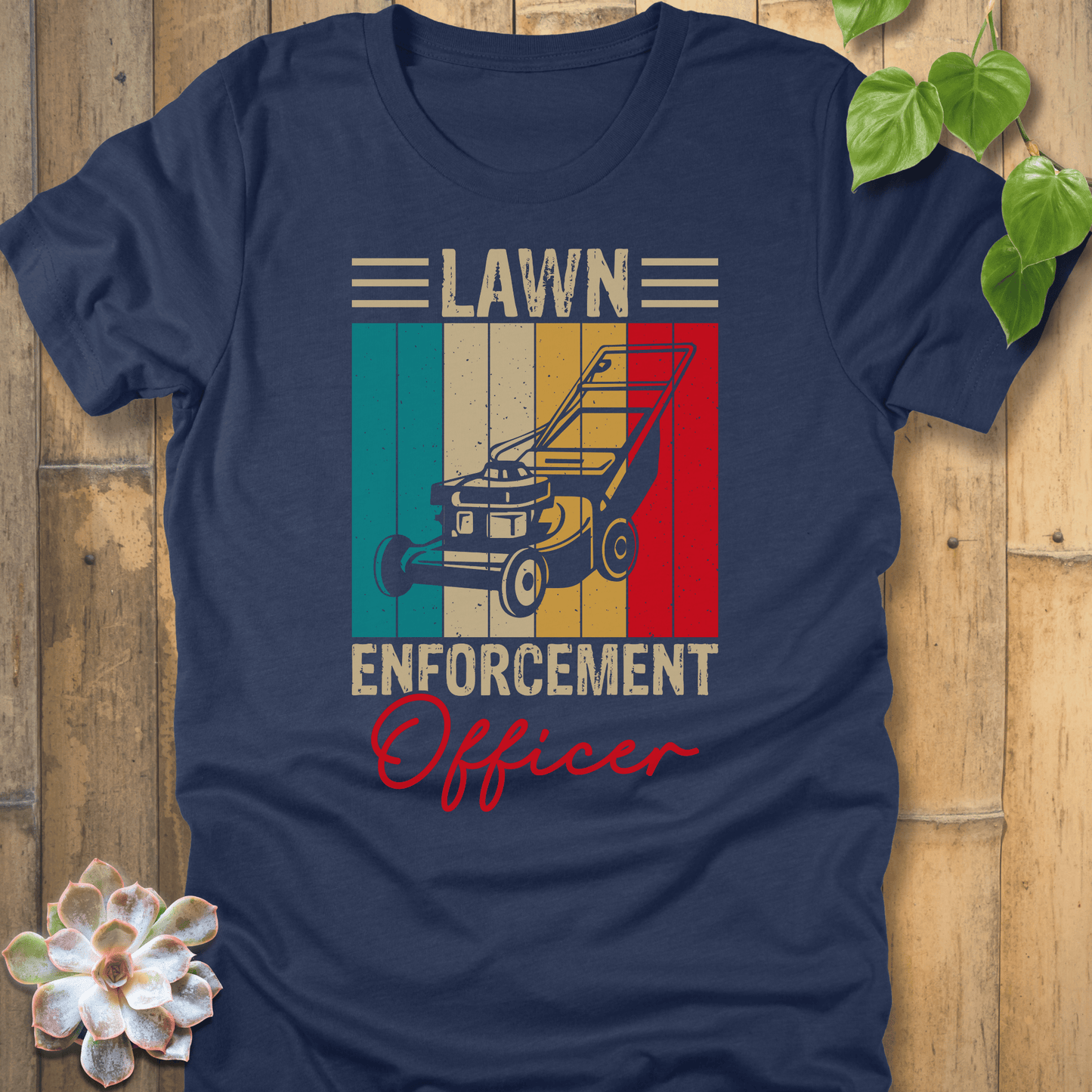 Heather Navy / S Lawn Enforcement Officer T-Shirt T-Shirt