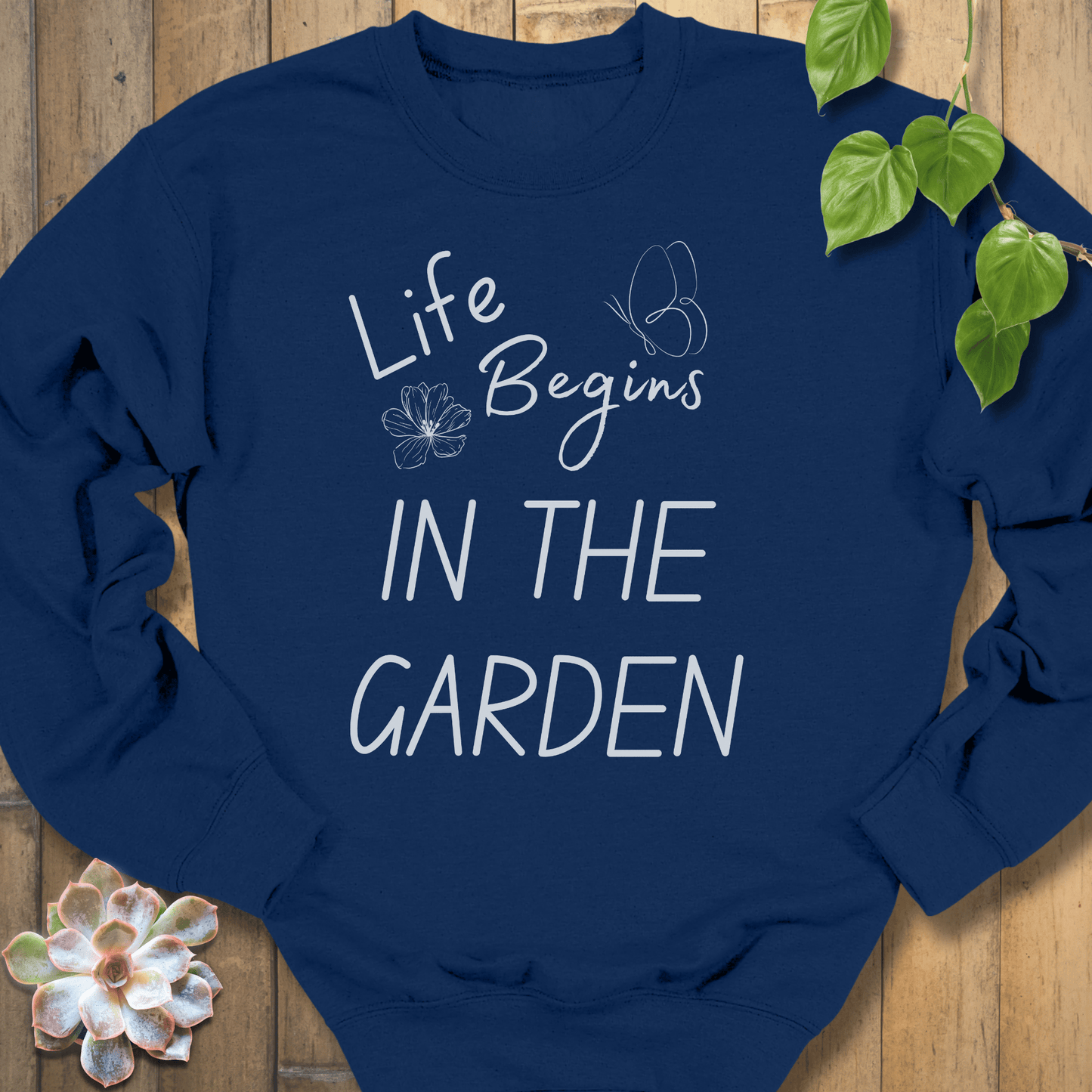Navy / S Life Begins Sweatshirt Sweatshirt