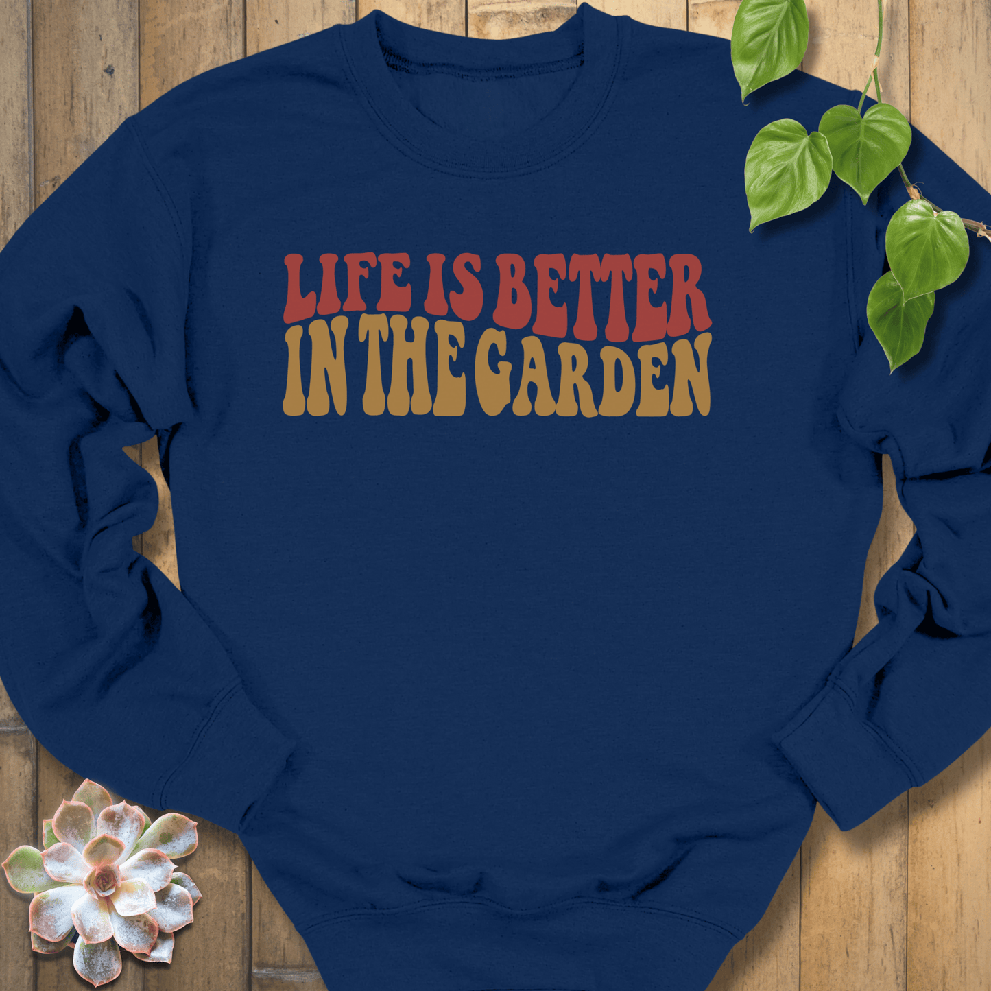 Navy / S Life Is Better Sweatshirt Sweatshirt