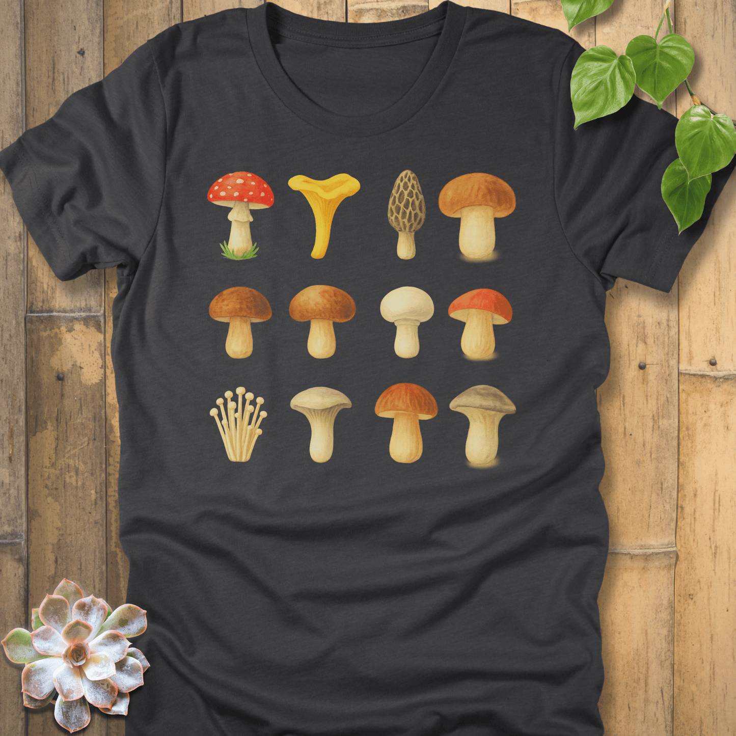 Dark Grey Heather / S Lots Of Mushrooms T-Shirt T-Shirt