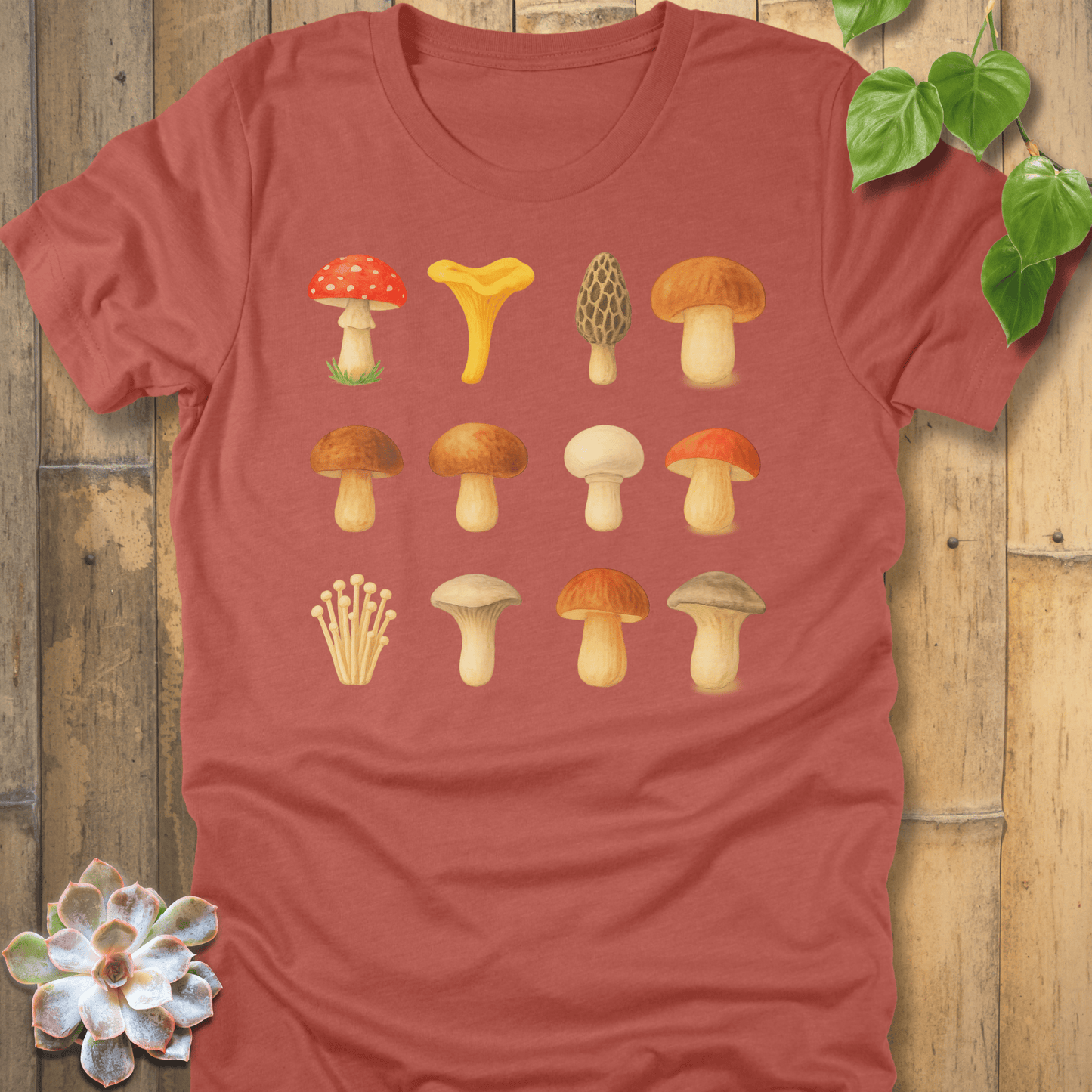 Heather Clay / S Lots Of Mushrooms T-Shirt T-Shirt