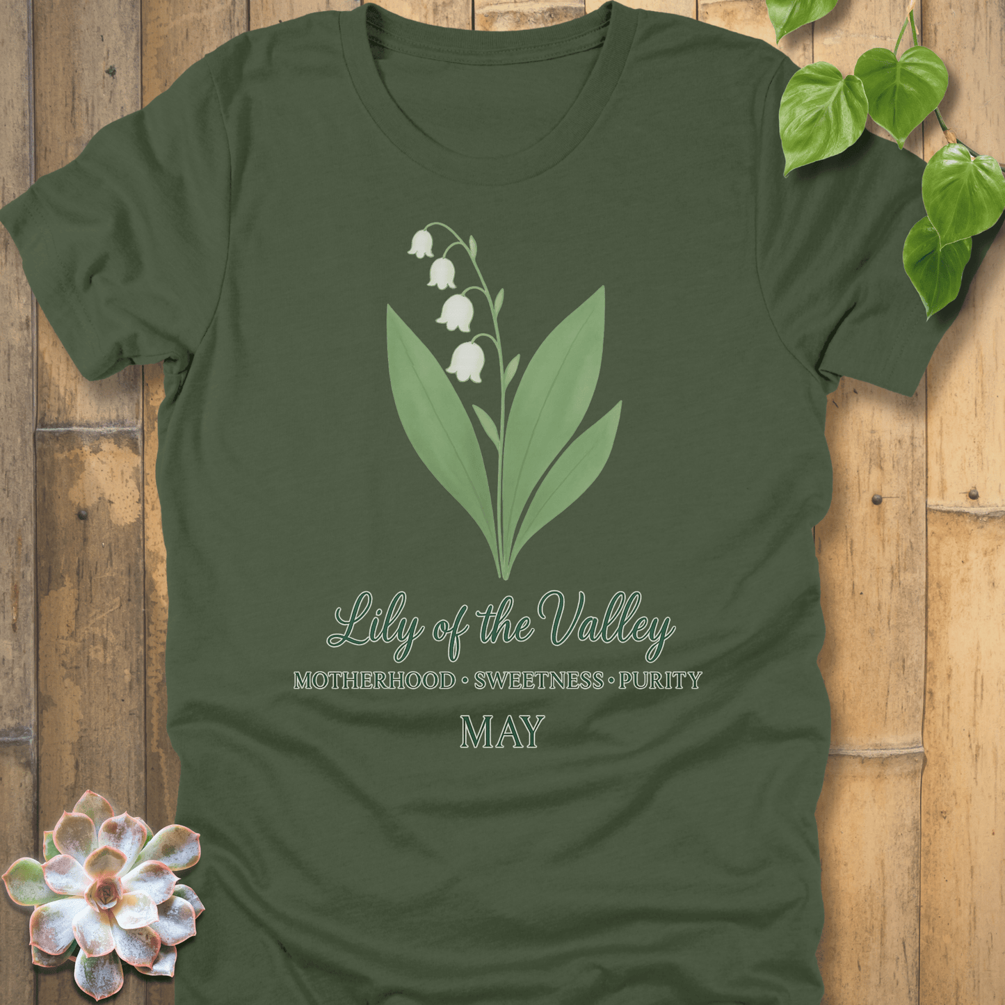 Military Green / S May Lily Of The Wall T-shirt T-Shirt