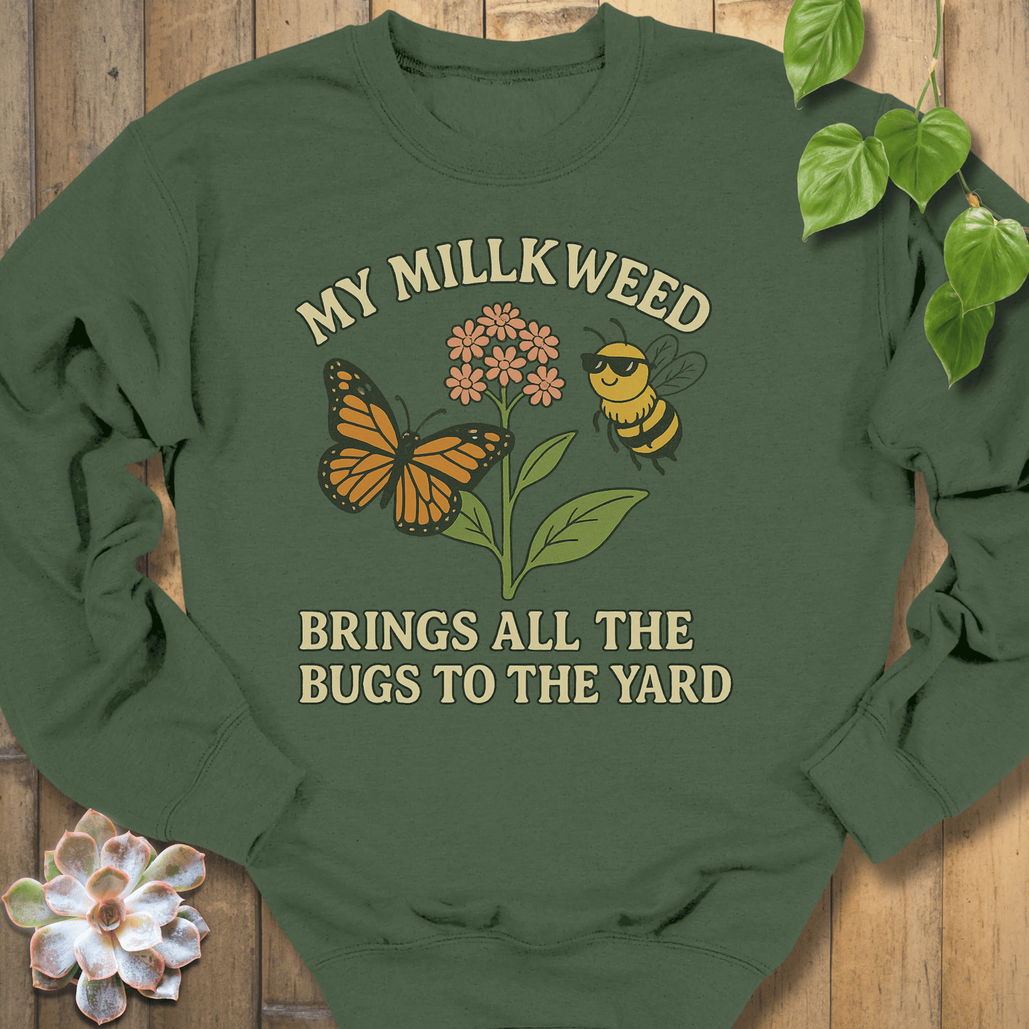 Military Green / S My Milkweed Sweatshirt Sweatshirt