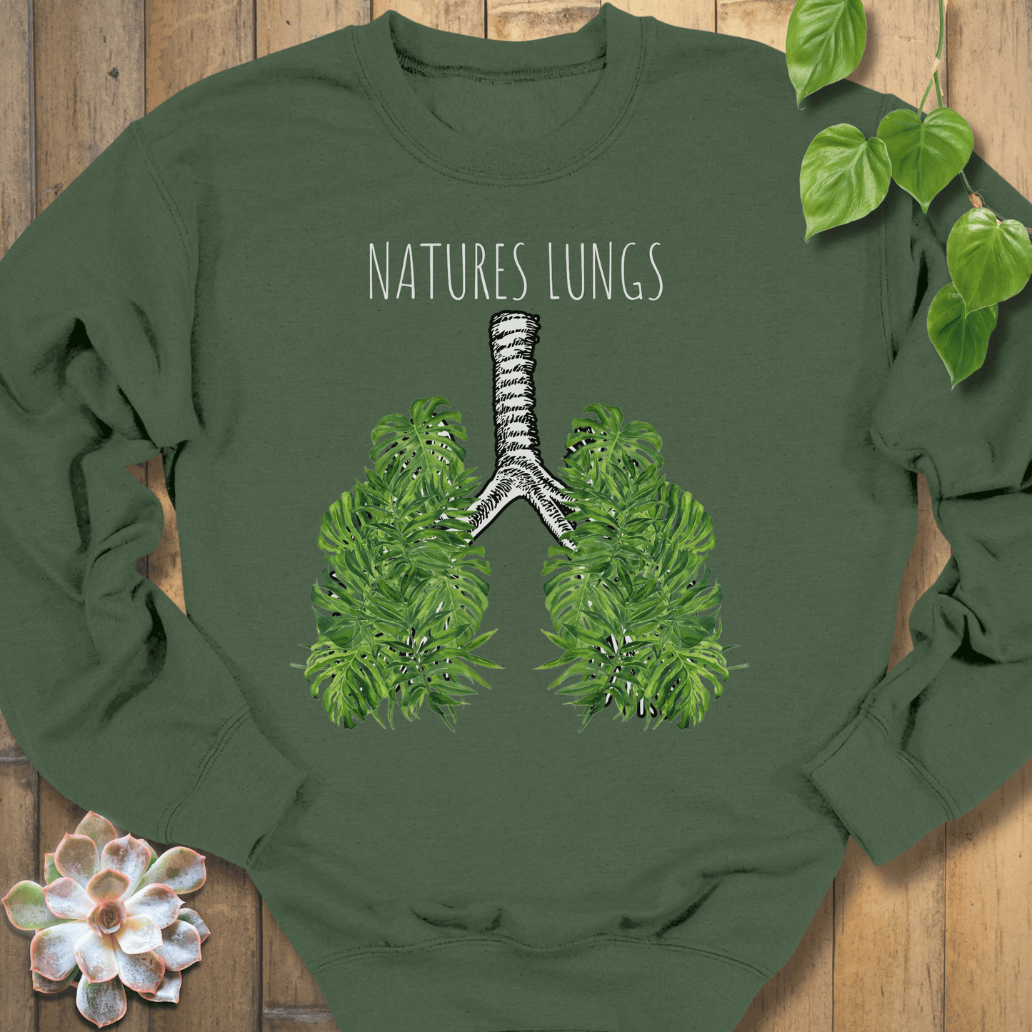 Military Green / S Nature Lungs Sweatshirt Sweatshirt