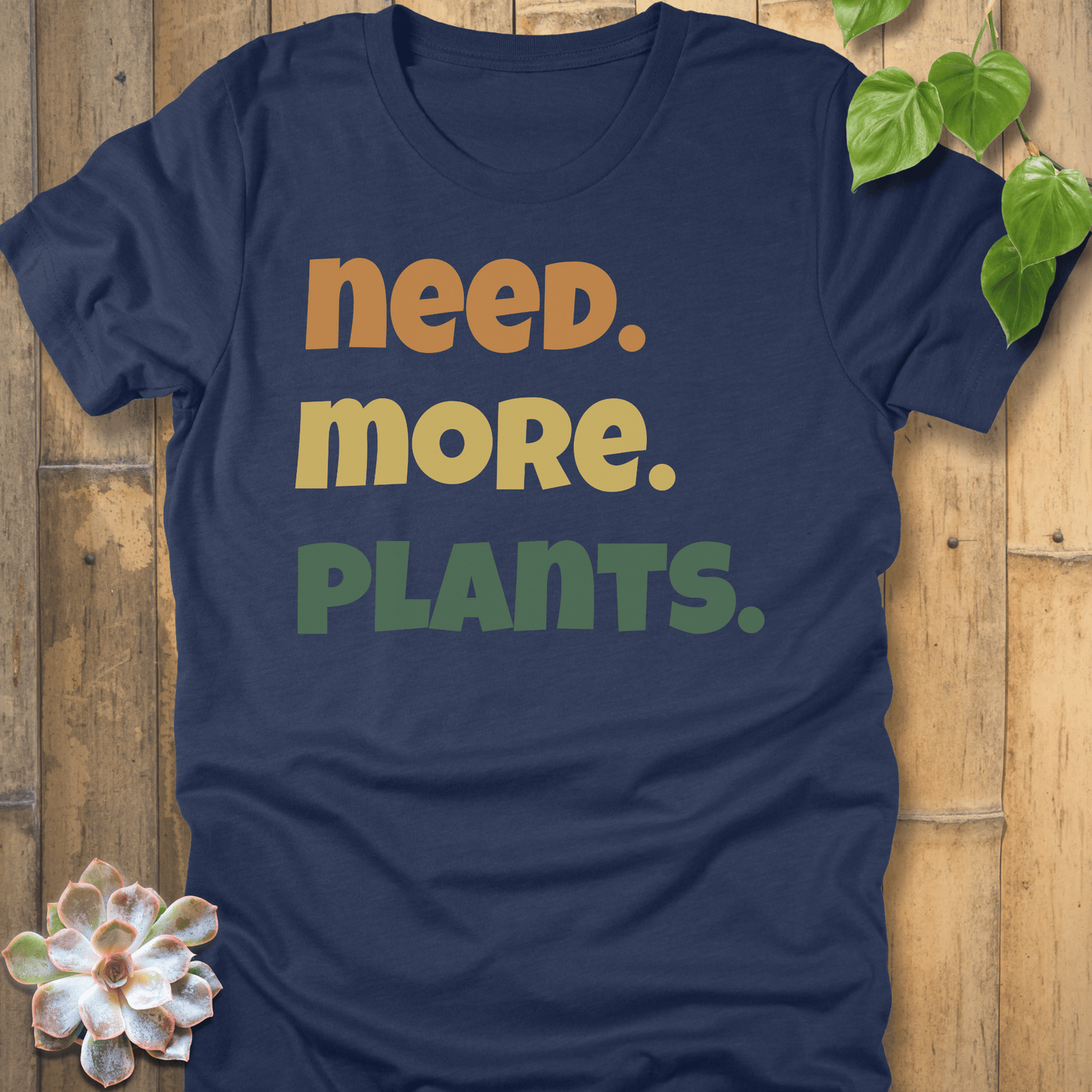 Heather Navy / S Need More Plants T-shirt T-Shirt