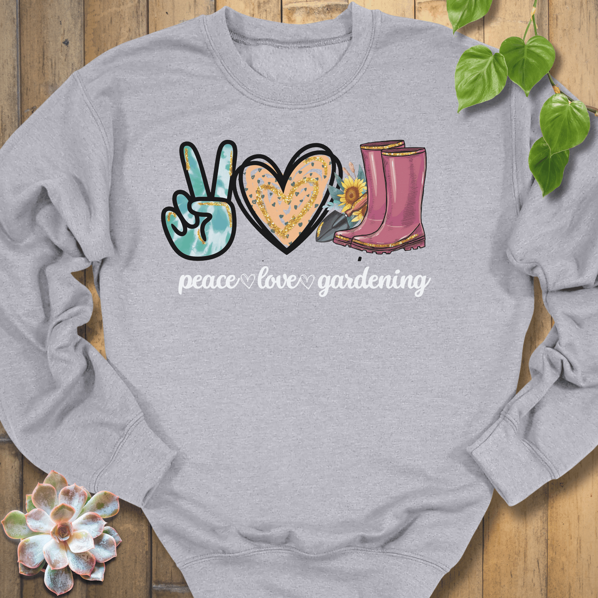 Sport Grey / S Peace Love Gardening Sweatshirt Sweatshirt