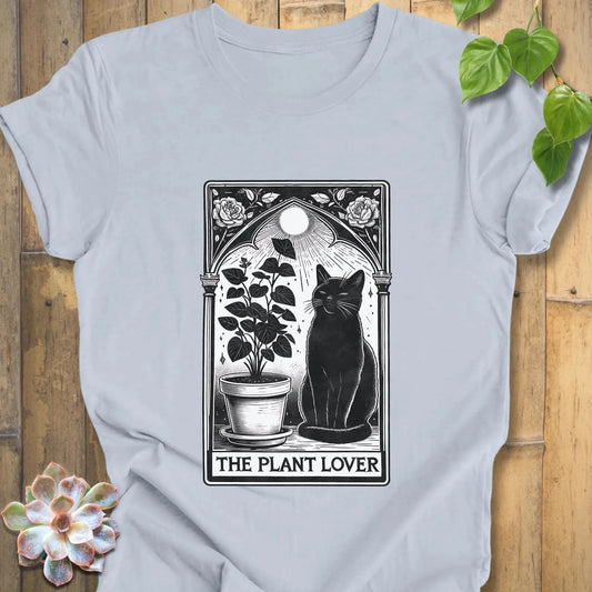 Light Blue / XS Plant Lover Tarot Cat T-Shirt T-Shirt