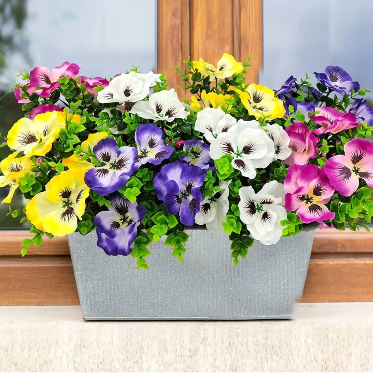 Rice Paper Handmade Pansy Flowers (6 Pieces) Home Decor