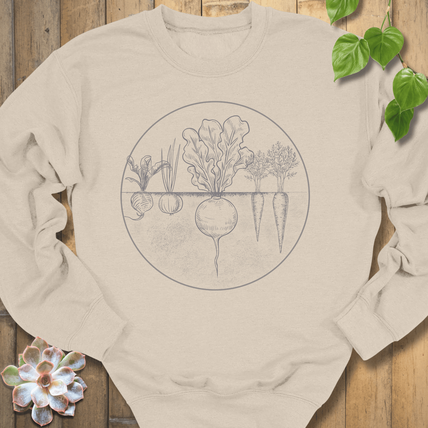 Sand / S Rooted Vegetables Sweatshirt Sweatshirt