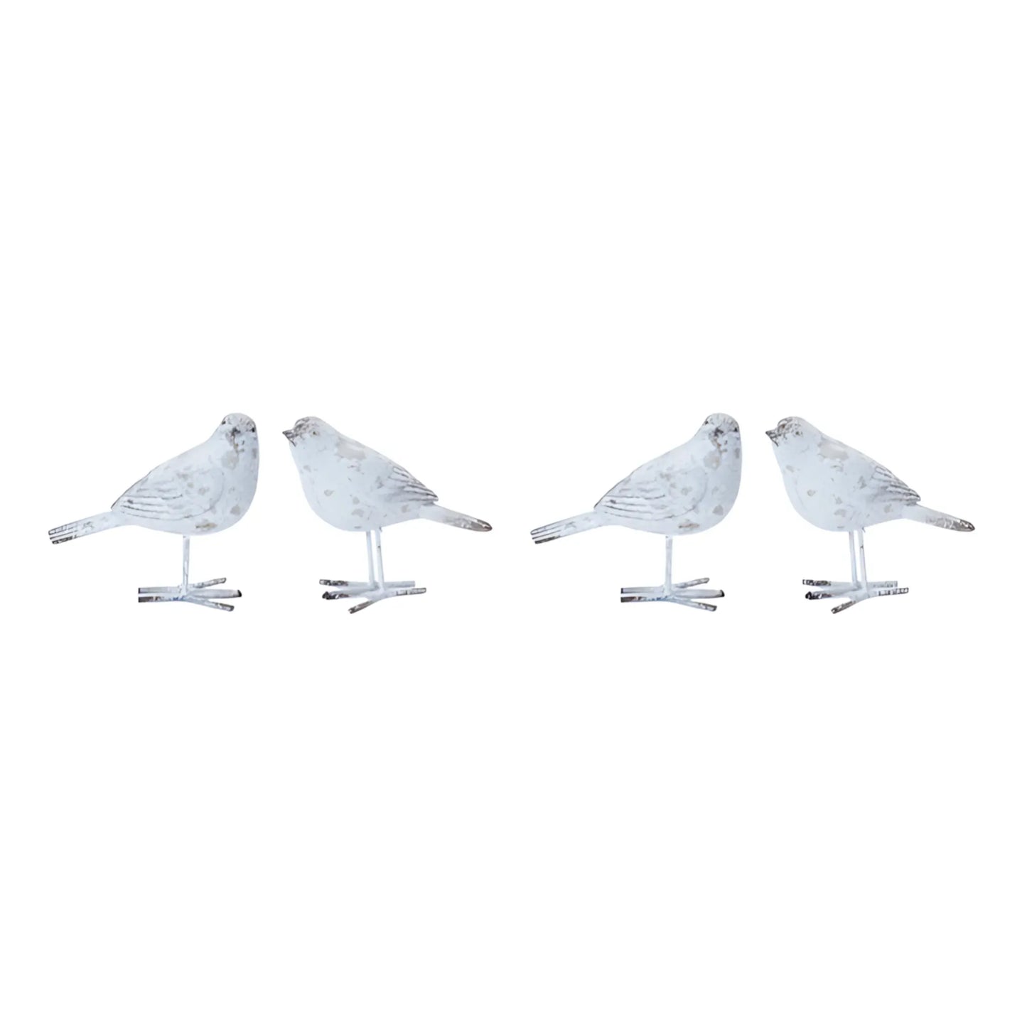Grey; Brown / Set Of 4 / Resin Rustic Bird Figurine Bird Figurine
