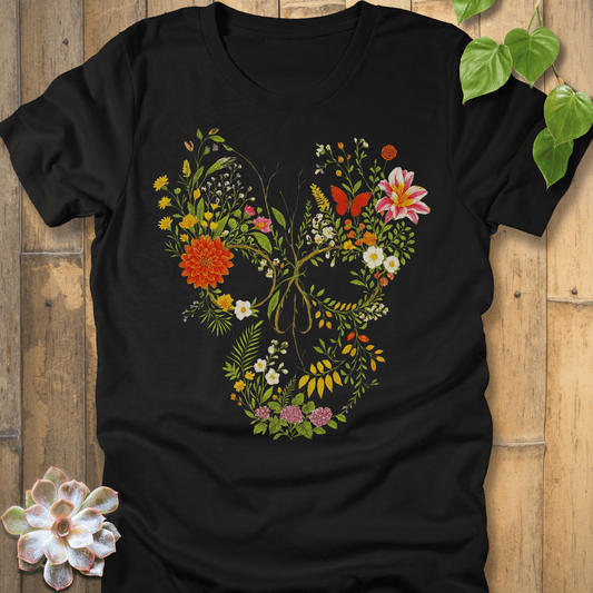 Black / S Skull In Bloom T-Shirt T-Shirt