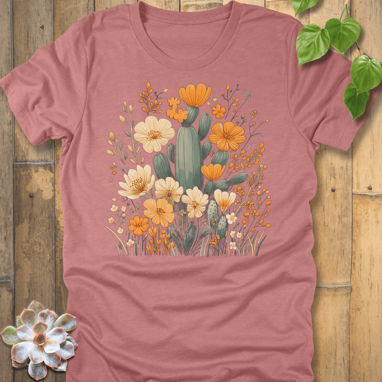 Heather Mauve / S Thorns & Petals T-Shirt T-Shirt