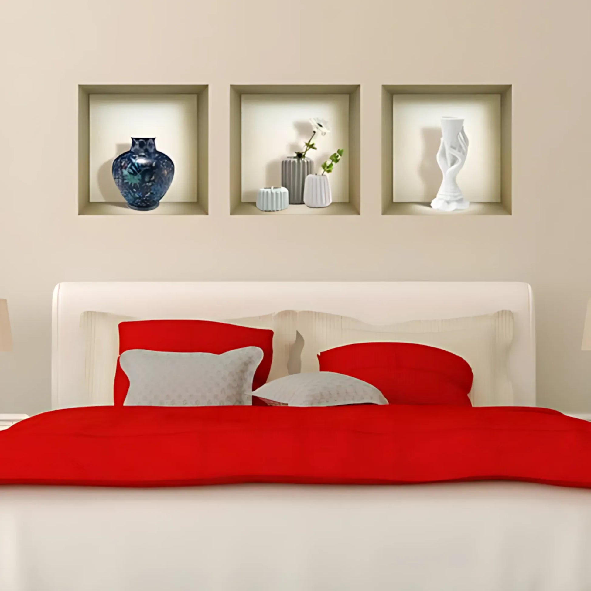 Vase 3D Wall Art Decals - Set of 3 Home Decor