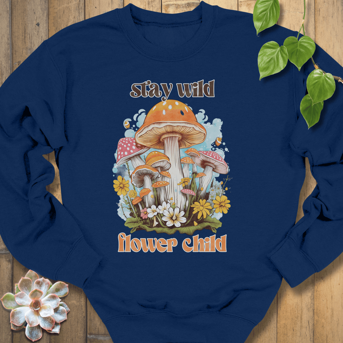 Navy / S Wild Flower Child Sweatshirt Sweatshirt