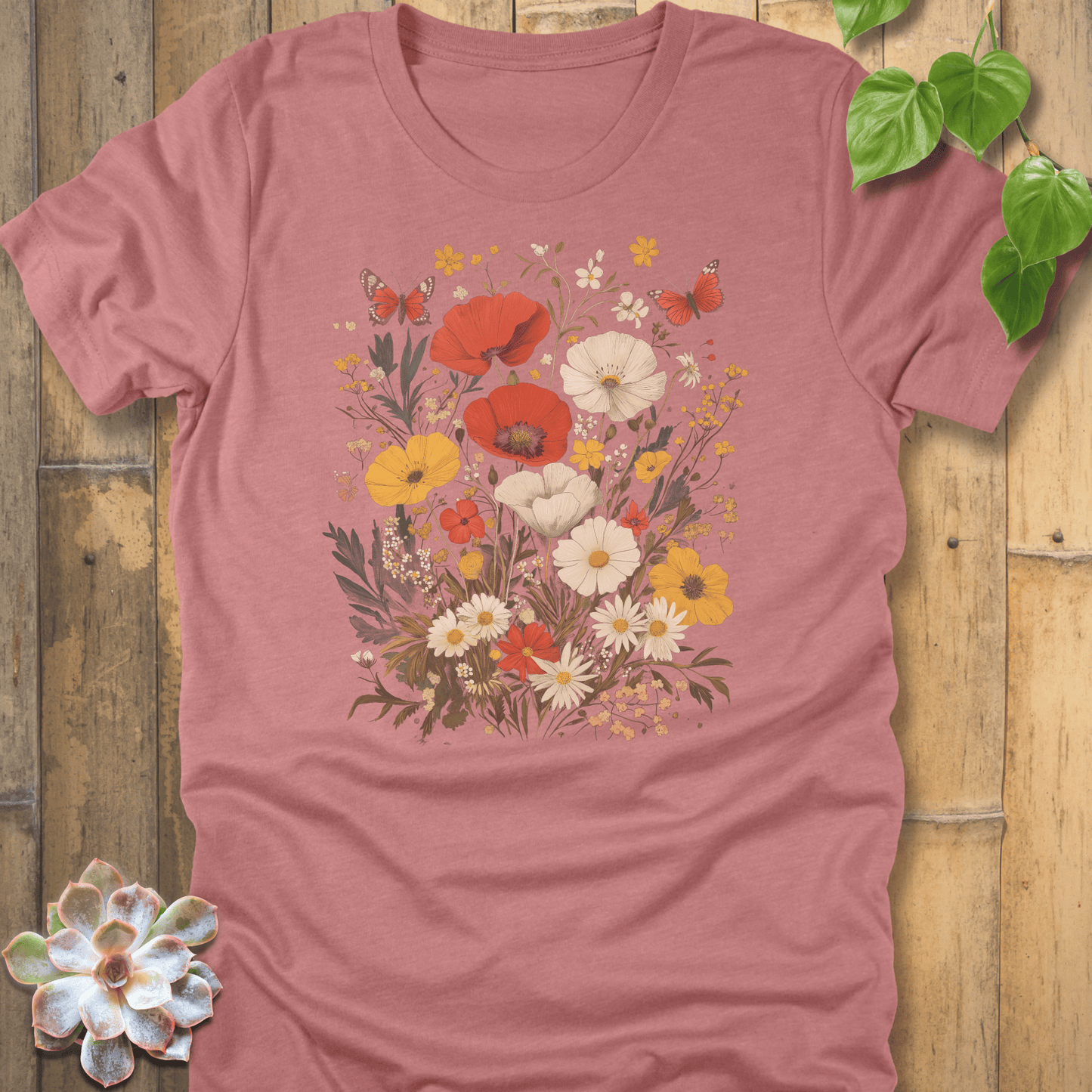 Heather Mauve / S Wildflower Garden Bloom T-shirt T-Shirt