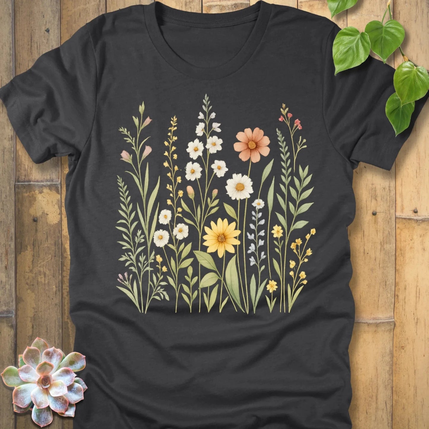 Dark Grey Heather / S Wildflower Meadow T-Shirt T-Shirt