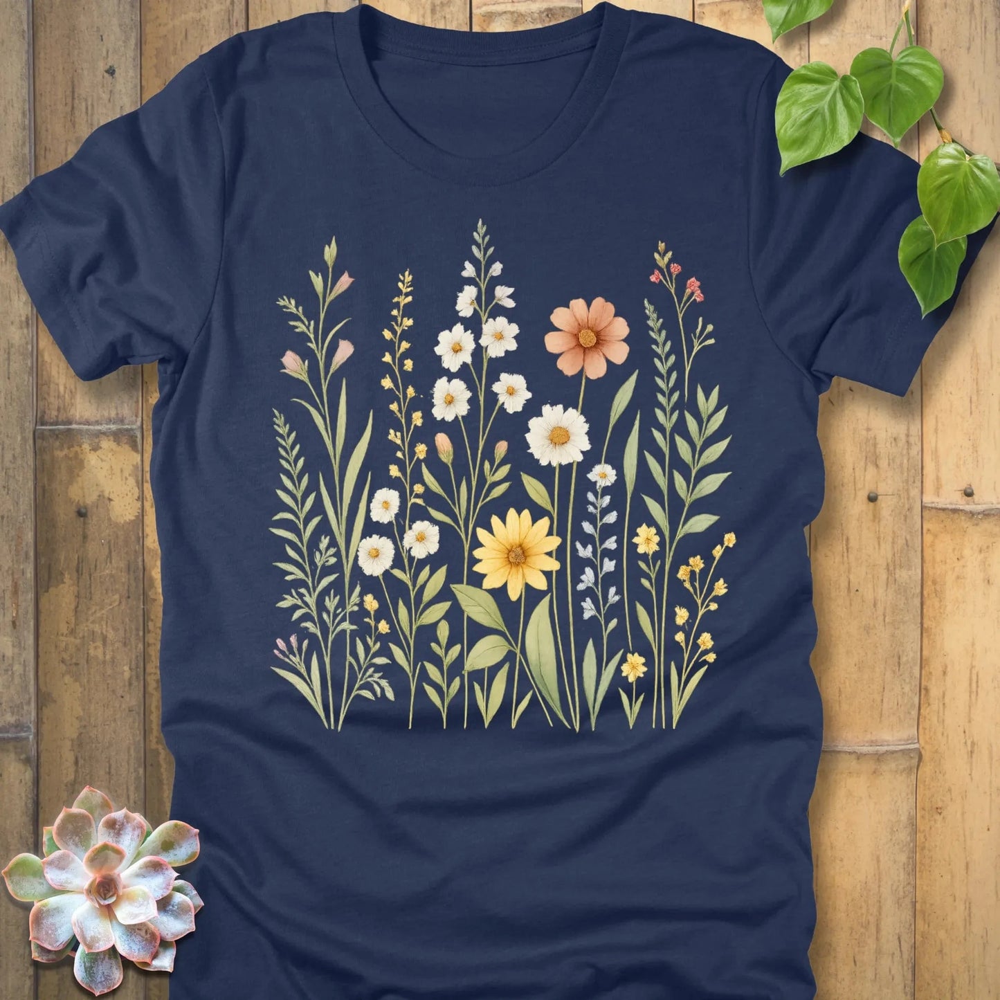 Heather Navy / S Wildflower Meadow T-Shirt T-Shirt